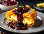 kaesepfannkuchen mit beeren marmelade